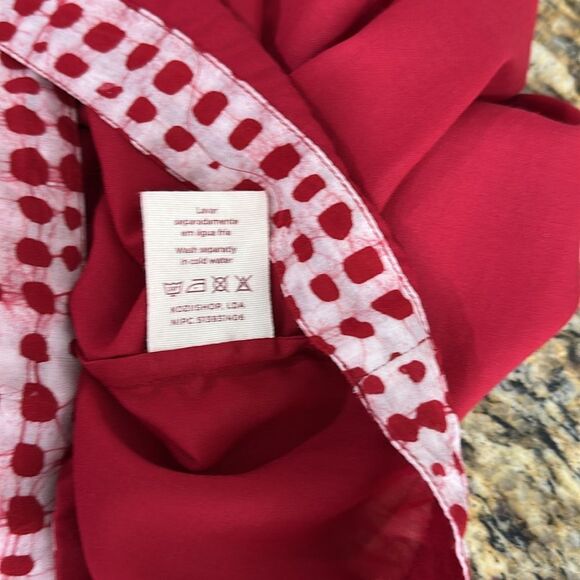 Kozii Red Modal V-Neck Short Sleeve Tunic Size M - Picture 4 of 7